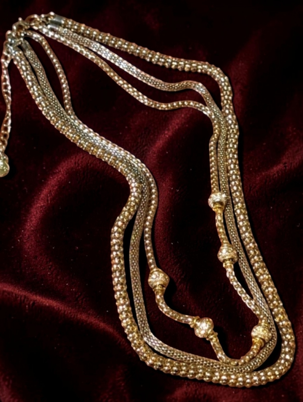 Alani Classic Designer Tri-Layered Necklace In Lenox Trinket Dish - Picture 3 of 8